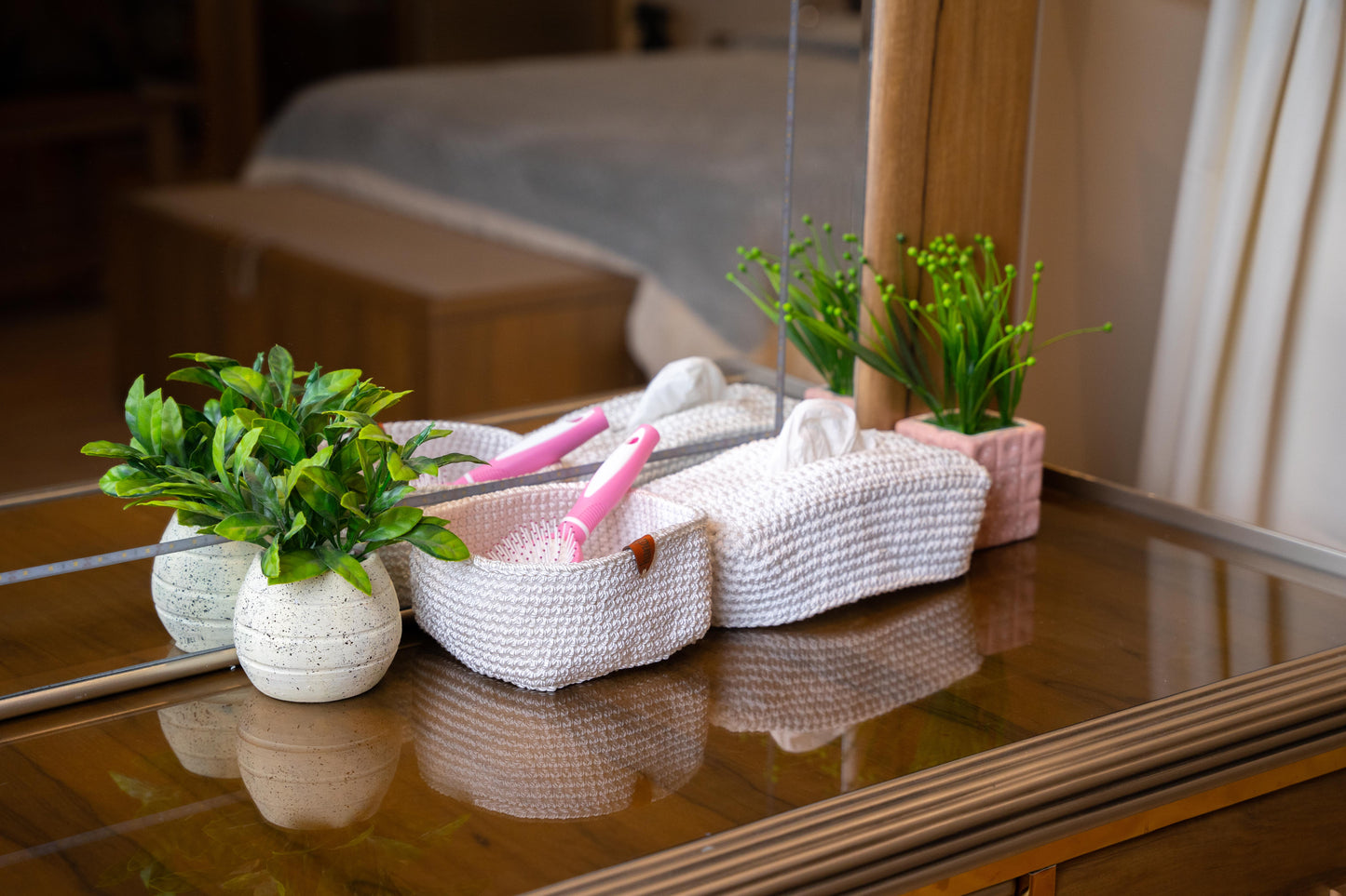 handmade crochet organizer basket 390006