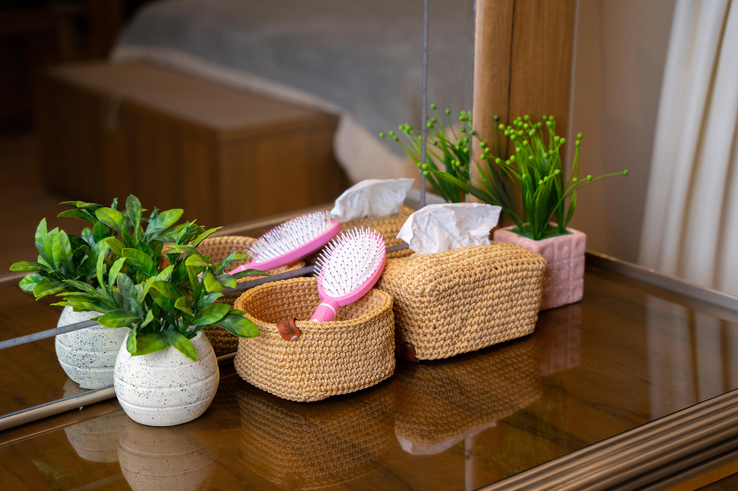 handmade crochet organizer basket 390006
