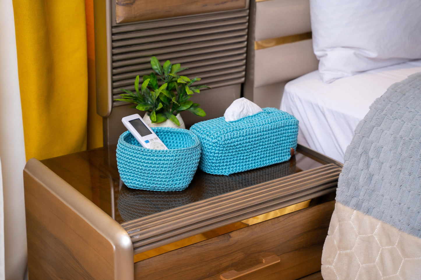 handmade crochet organizer basket 390006