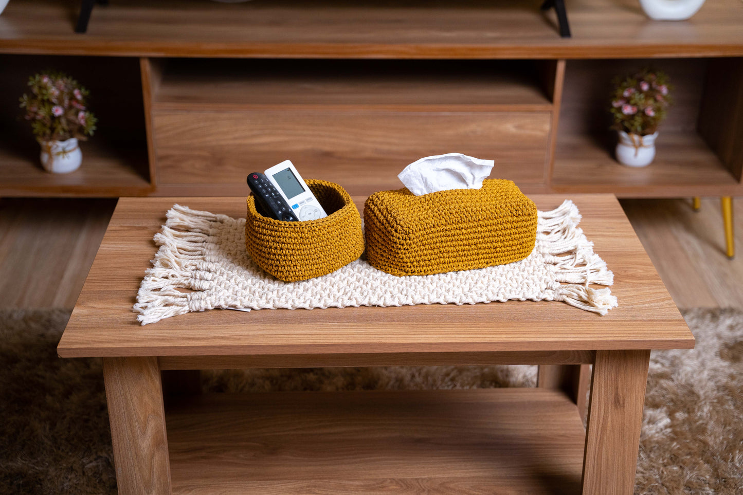 handmade crochet organizer basket 390006