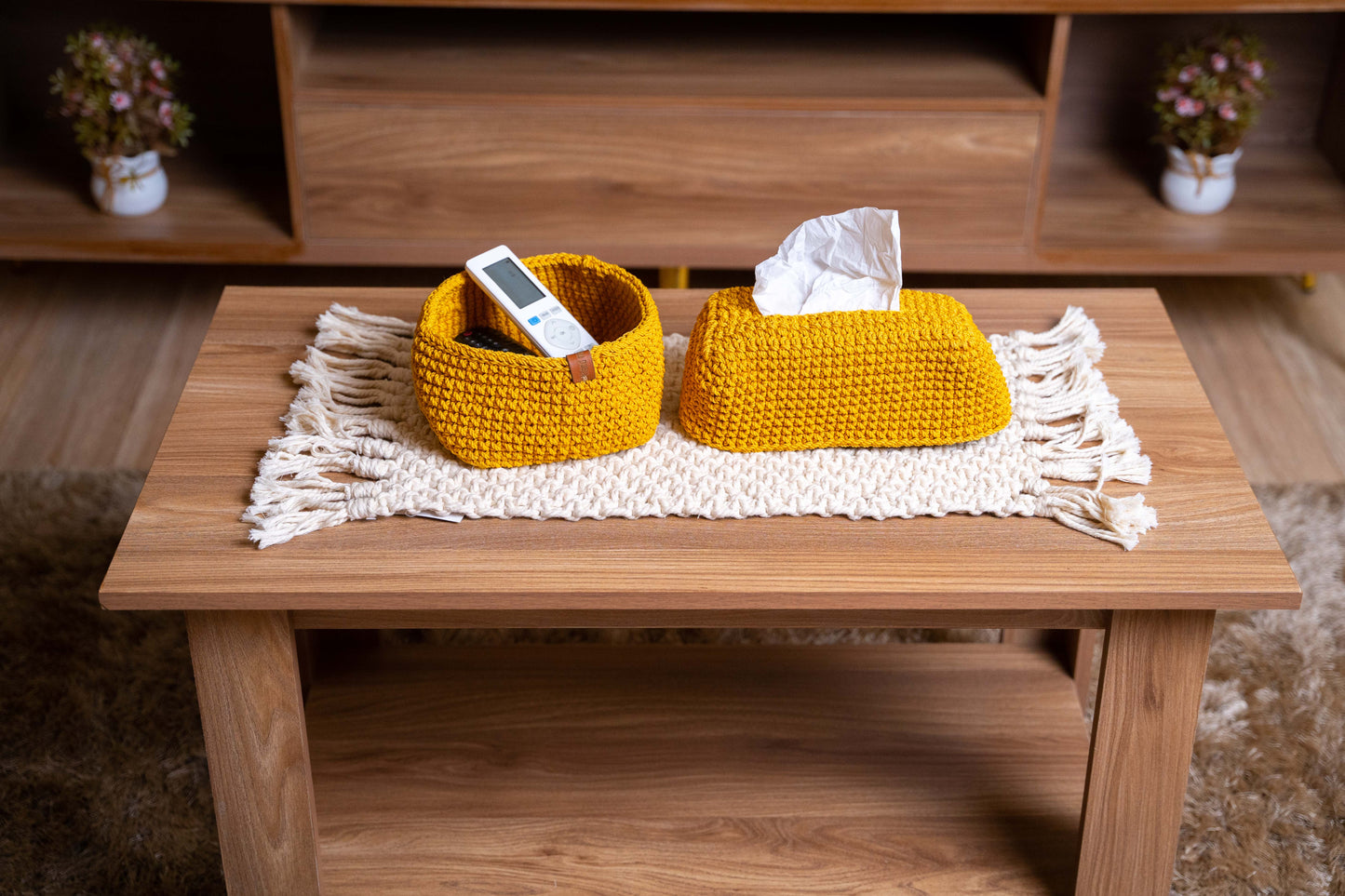 handmade crochet organizer basket 390006
