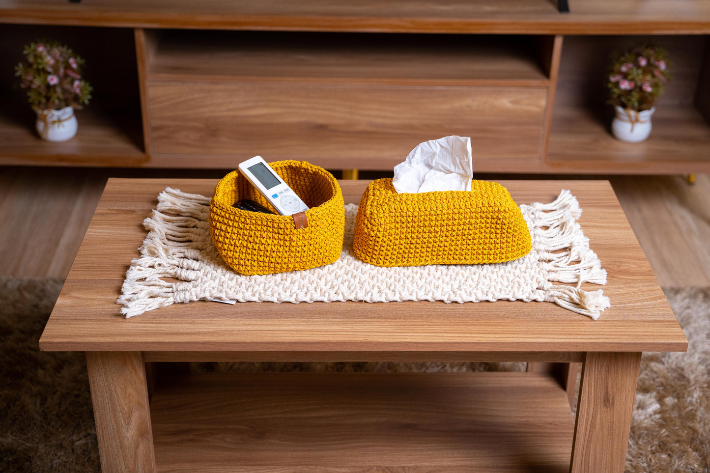handmade crochet organizer basket 390006