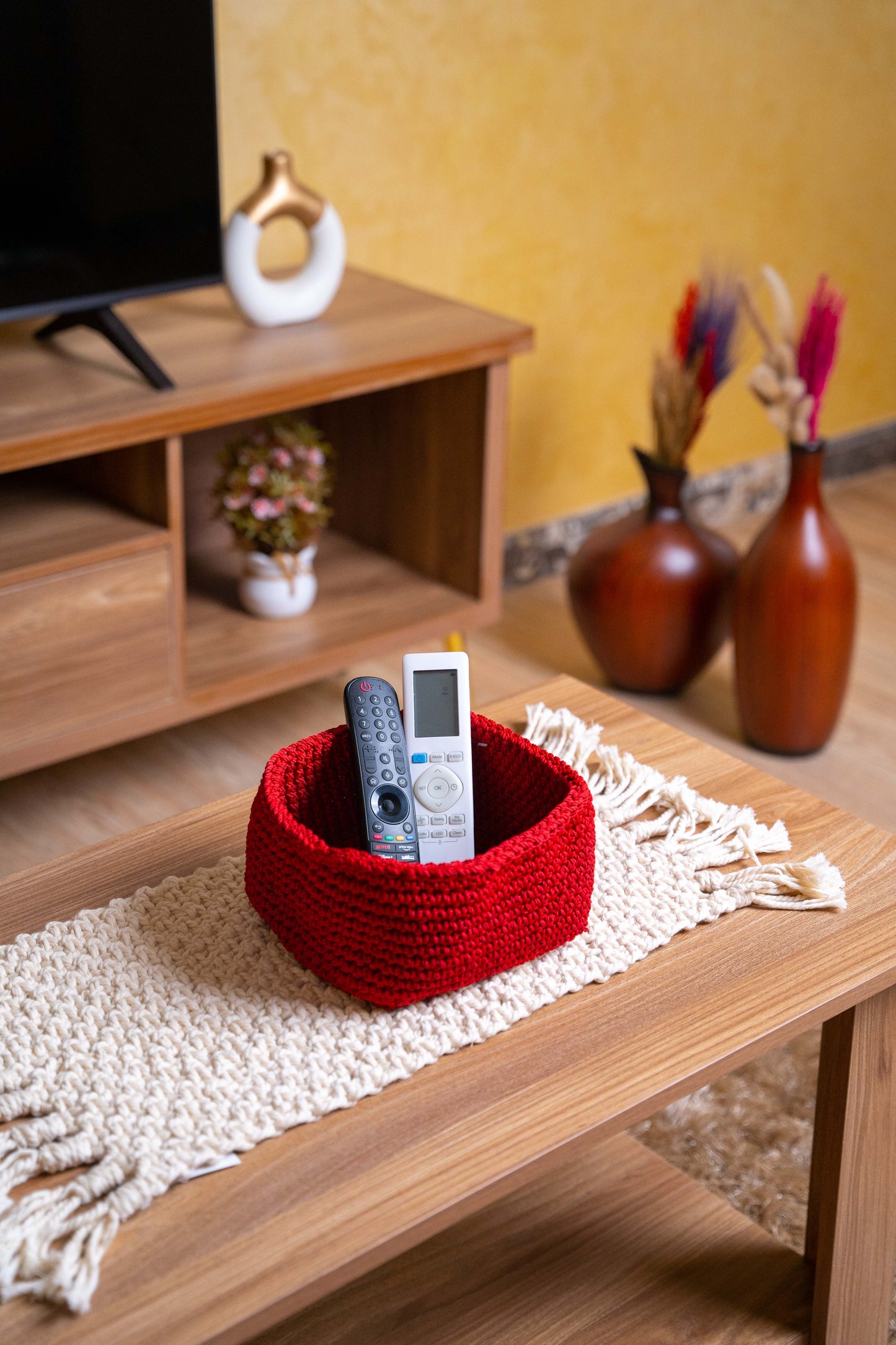 handmade crochet organizer basket 390006