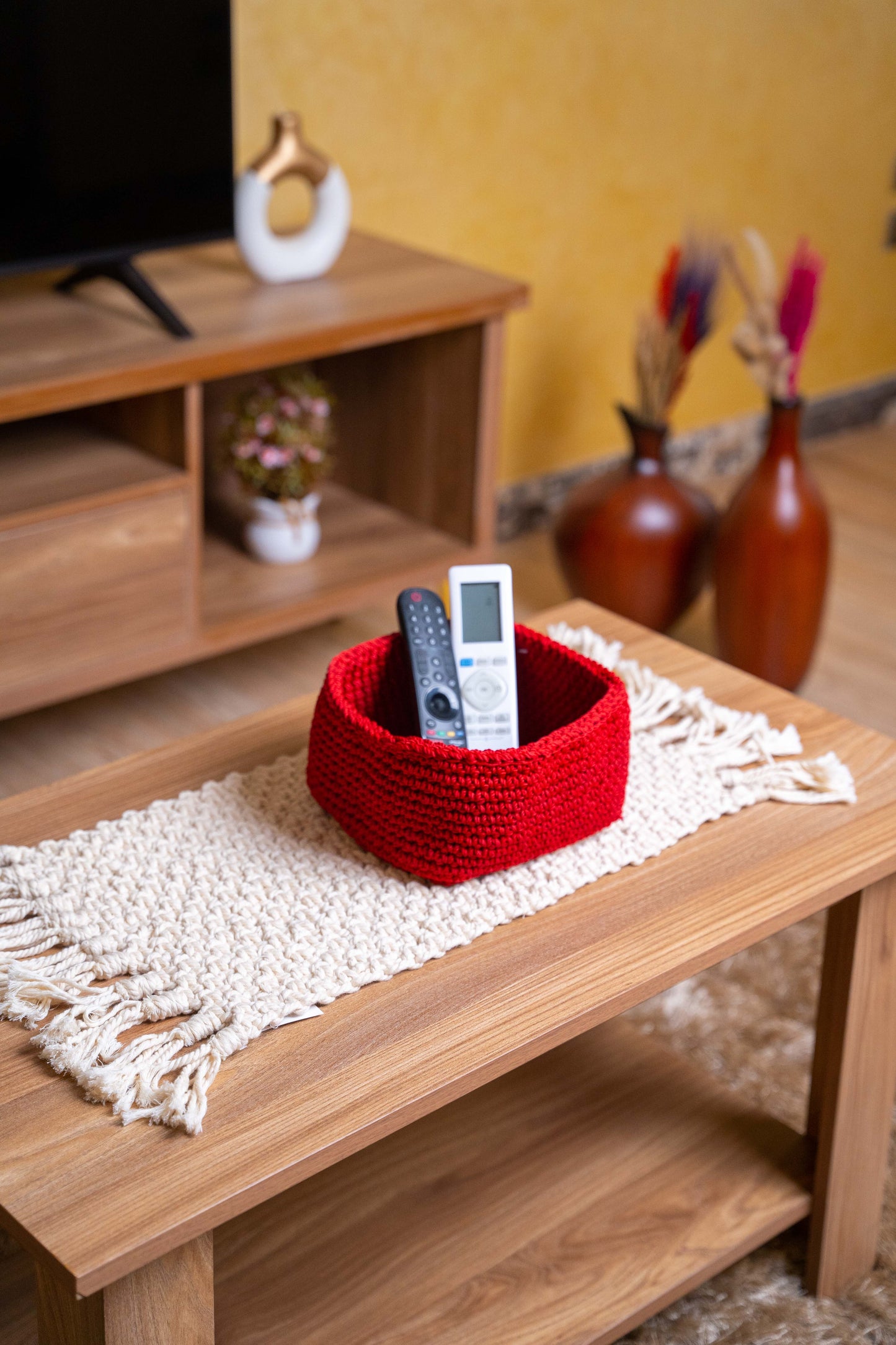 handmade crochet organizer basket 390006