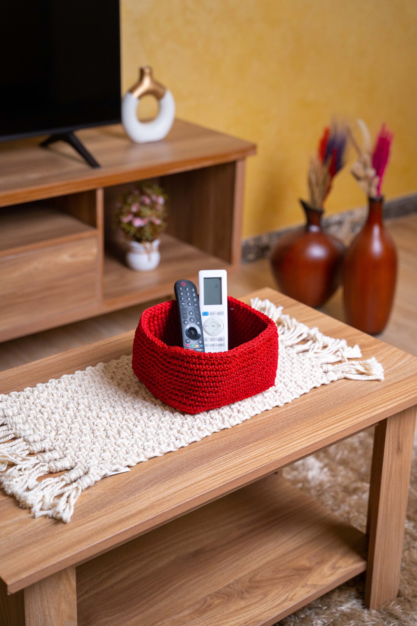 handmade crochet organizer basket 390006