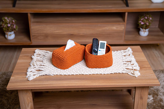 handmade crochet organizer basket 390006