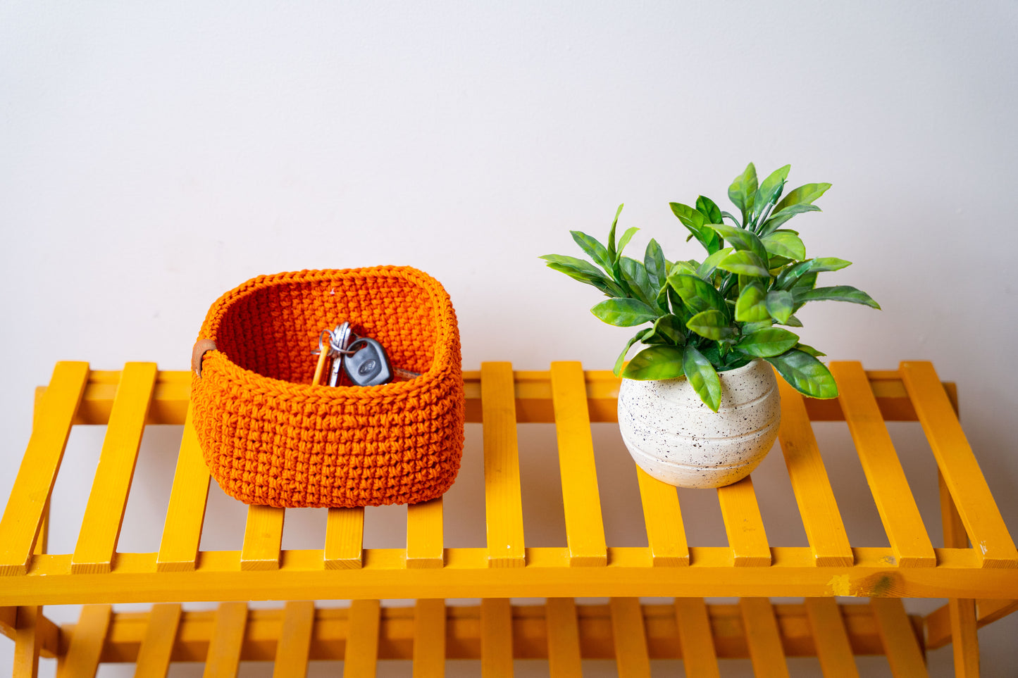 handmade crochet organizer basket 390006