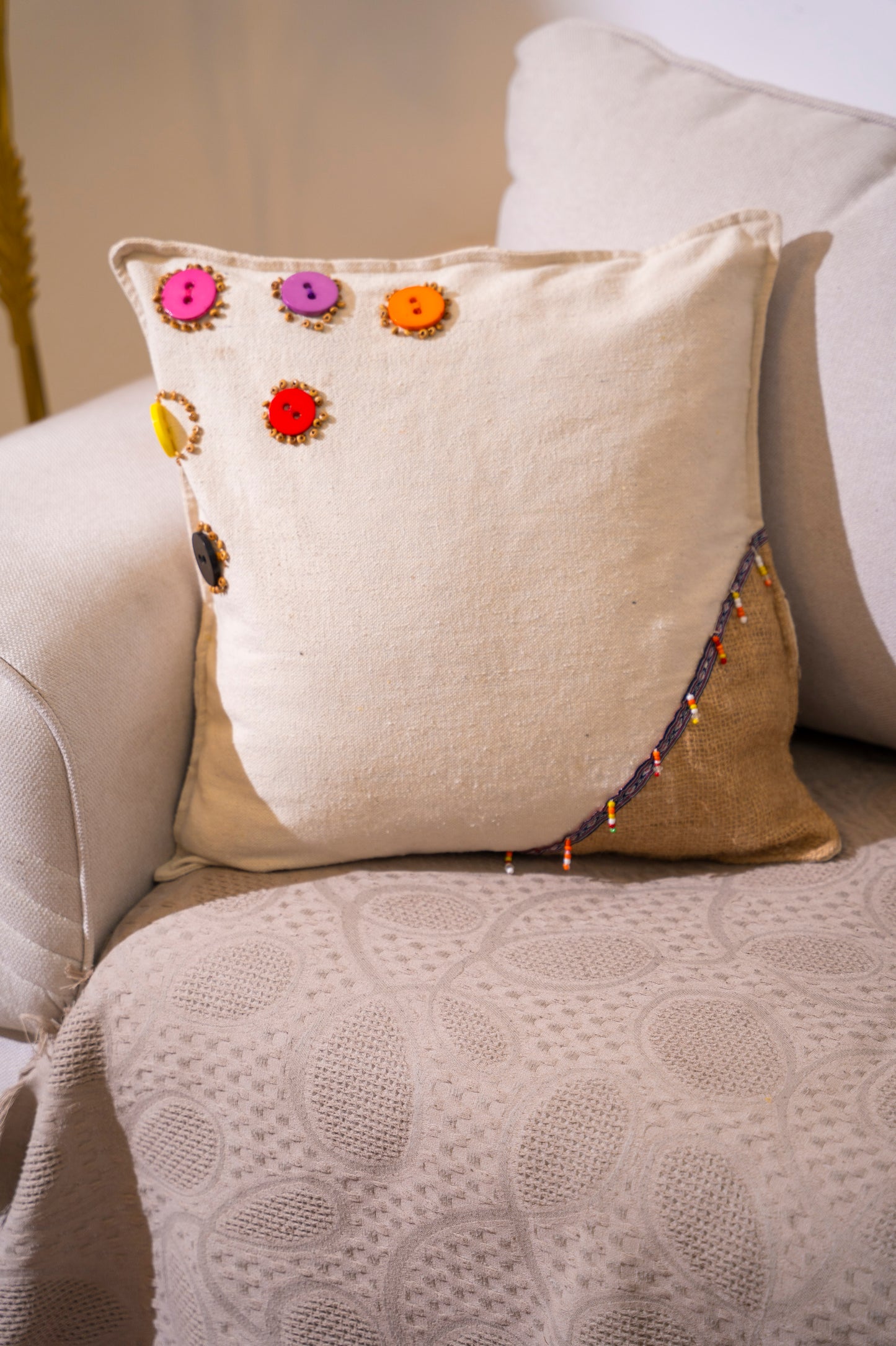 Linen throw pillow 390019
